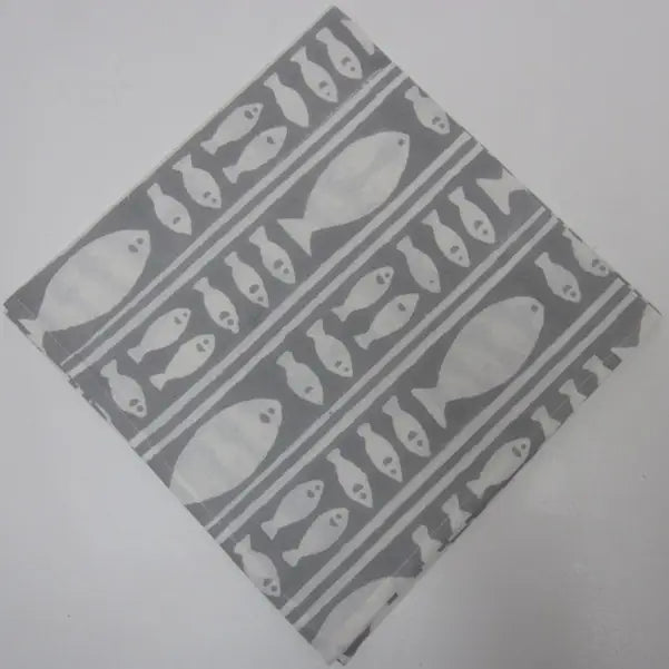 Napkin Grey Fish Striped