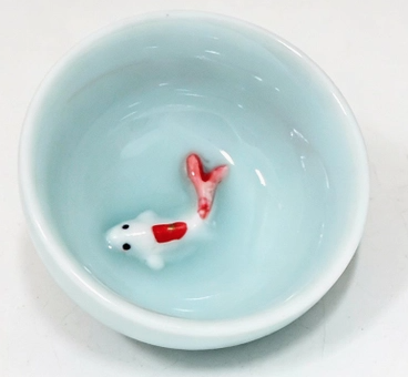 Sky Blue 2.5" Koi Fish Tea Cup