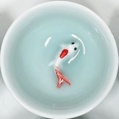 Sky Blue 2.5" Koi Fish Tea Cup