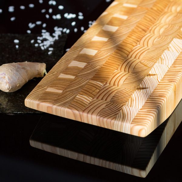 Ki Small Serving Board 16" x 6.25" x 1.5", Premium Larch Wood