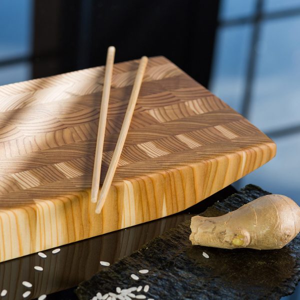 Ki Small Serving Board 16" x 6.25" x 1.5", Premium Larch Wood