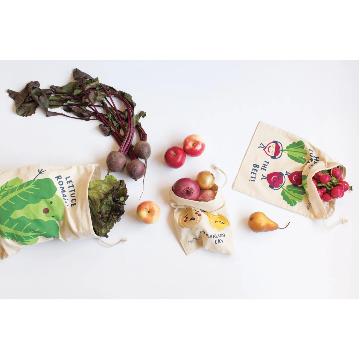 S/3 Funny Foods Produce Bags