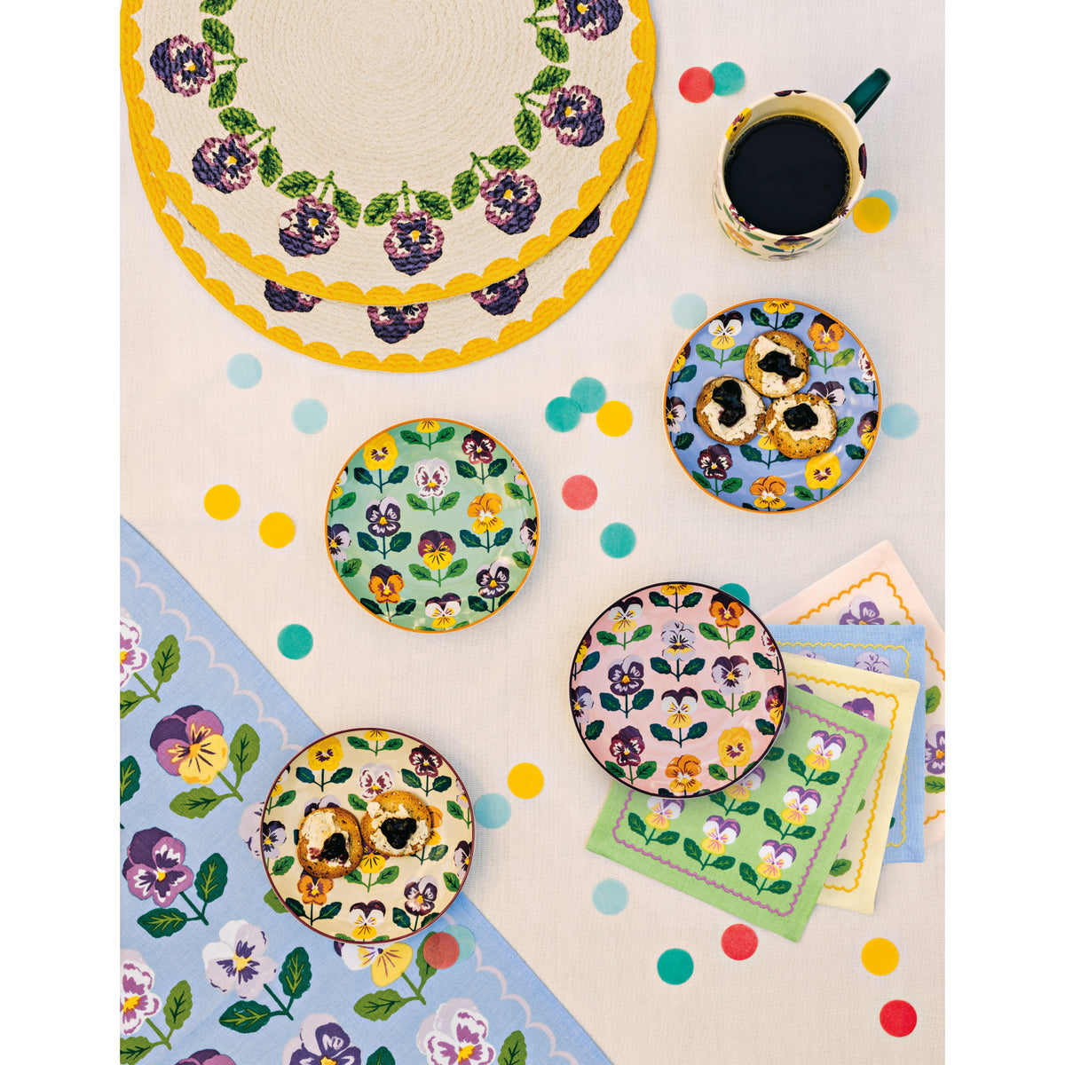 S/4 Pansy Appetizer Plates