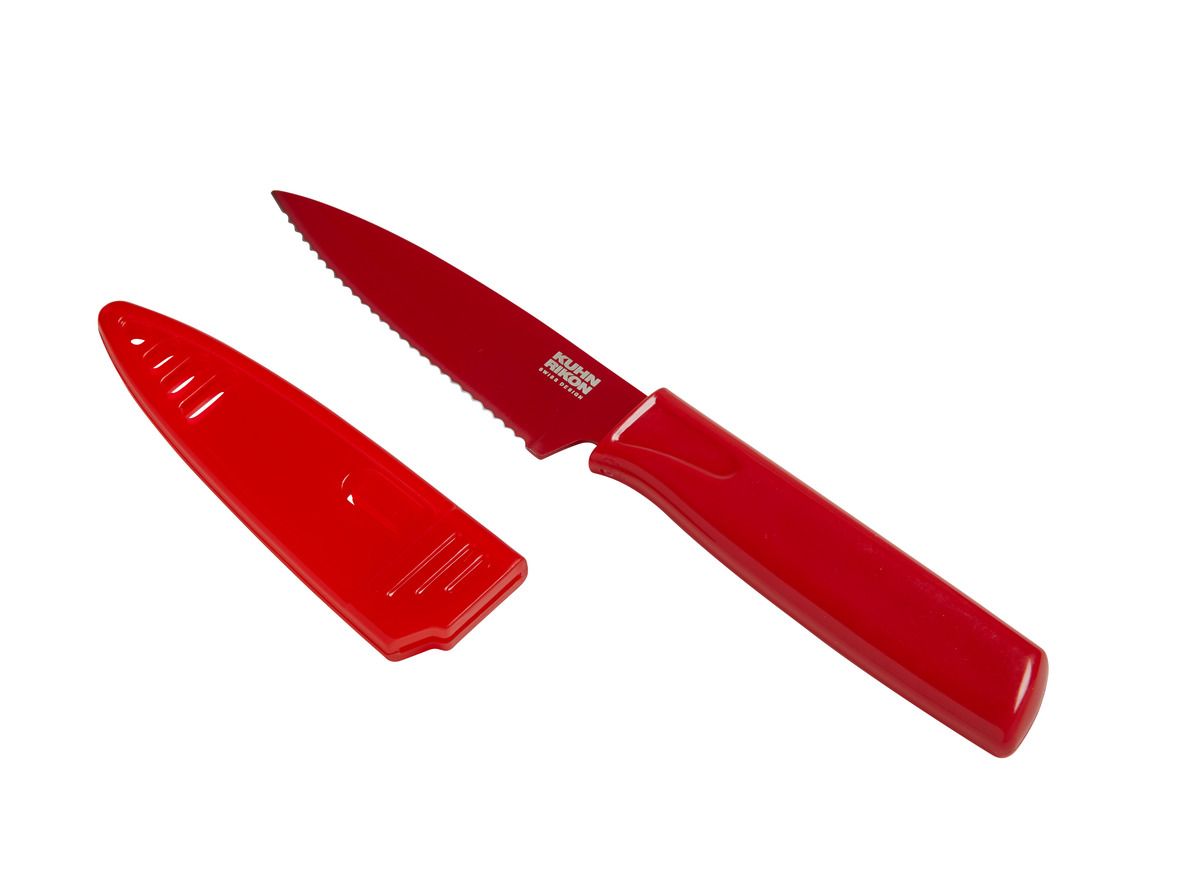 Red Colori Serrated Paring Knife