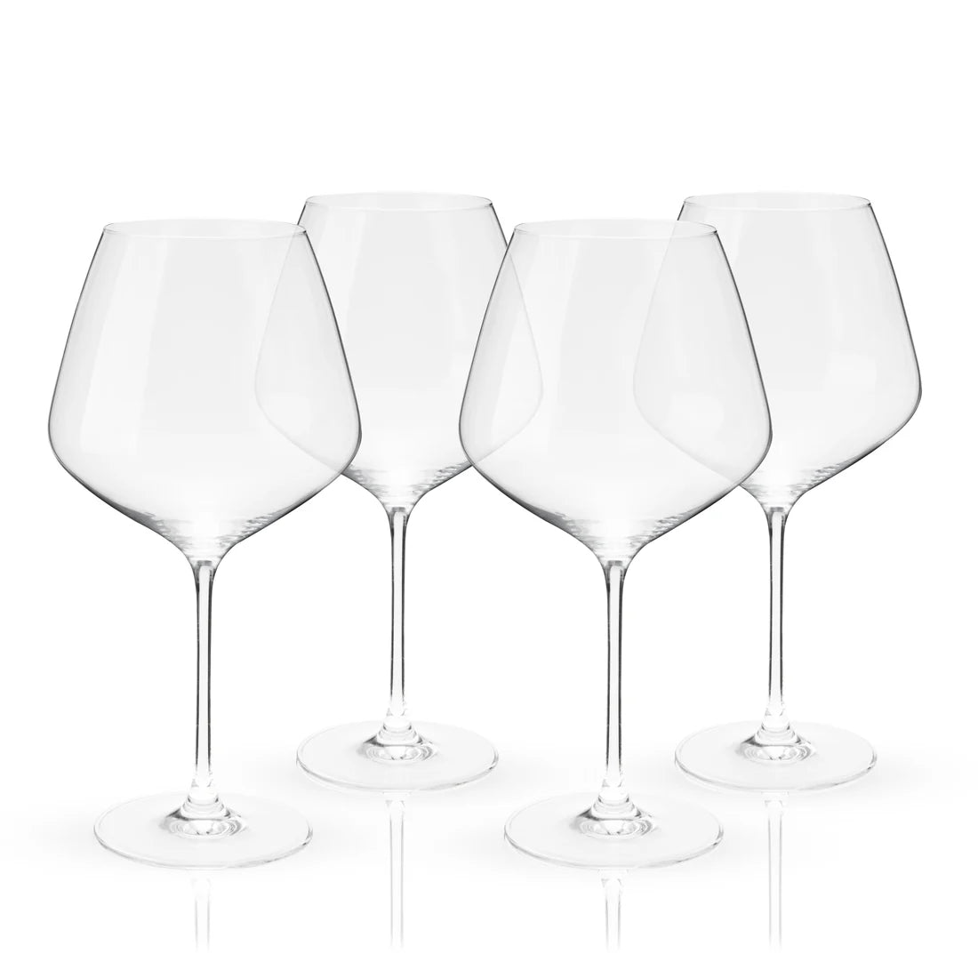 S/4 Inez Crystal Burgundy Glasses