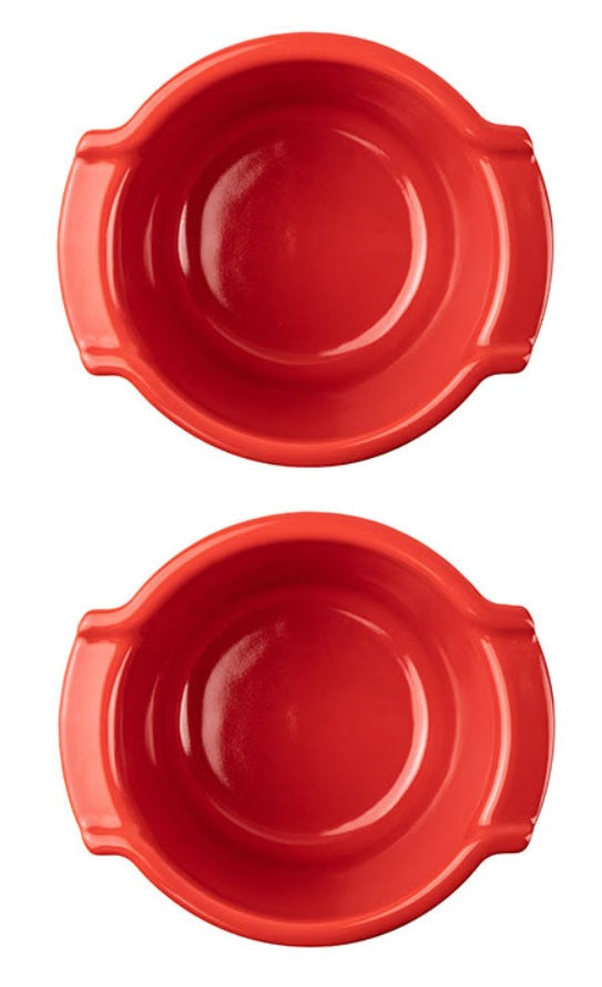 S/2 Red Ceramic Ramekins Appolia