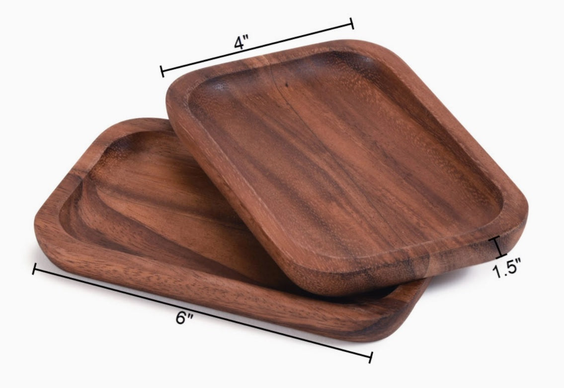 S/2 Acacia Small Rectangular Plates
