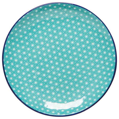 Aqua Stars Stamped 6" Appetizer Plate