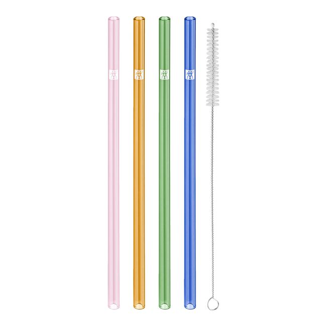 S/5 ZW Colored Glass Straws, Straight