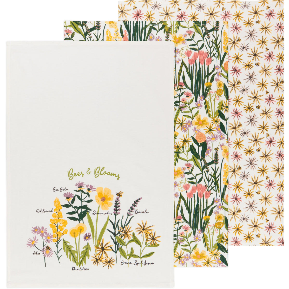 S/3 Floursack Bees & Blooms