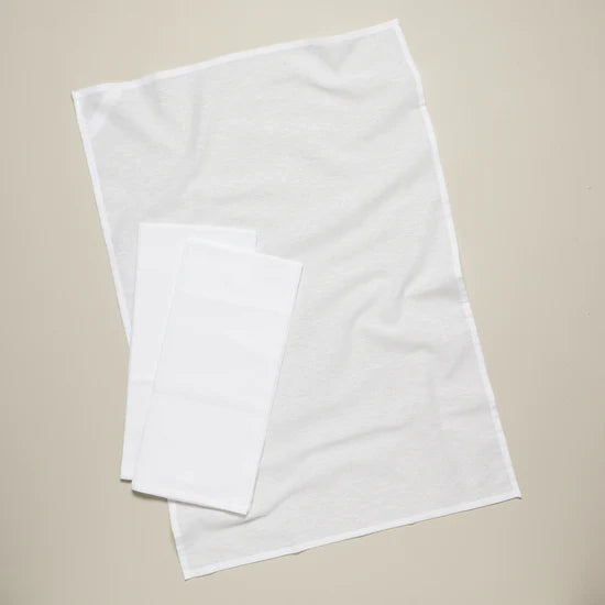 S/3 Towel White Floursack