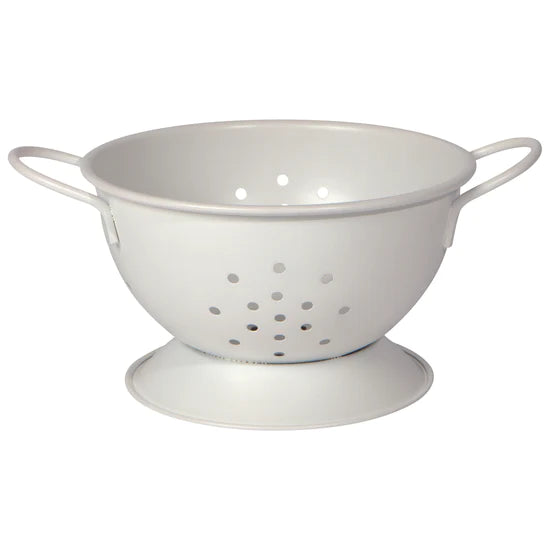 Colander Small White Metal