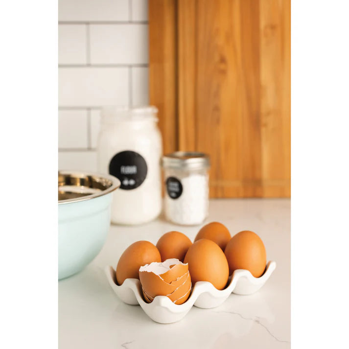 Ceramic Egg Crate, Matte White
