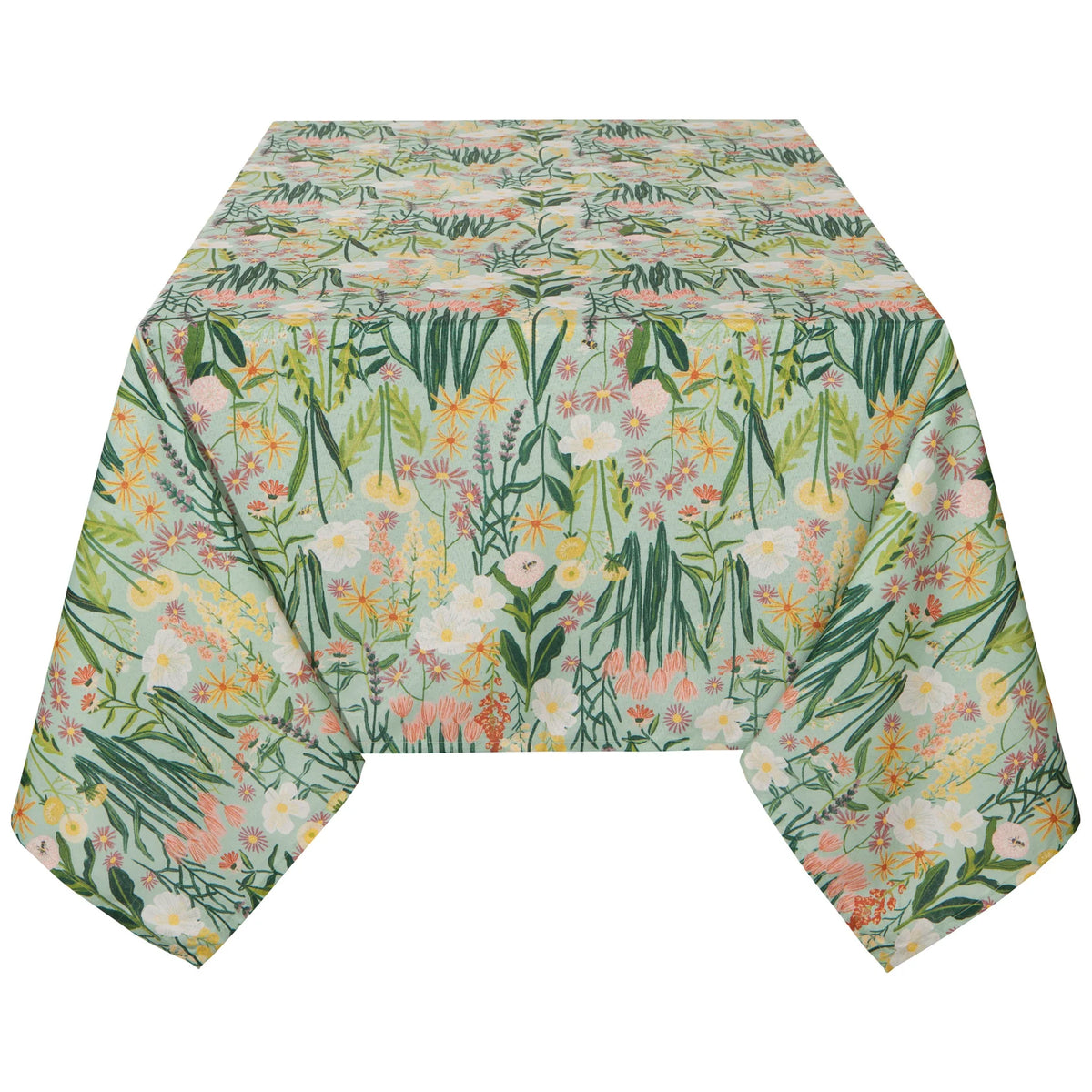 60x120 Clean Coast Bees & Bloom Tablecloth