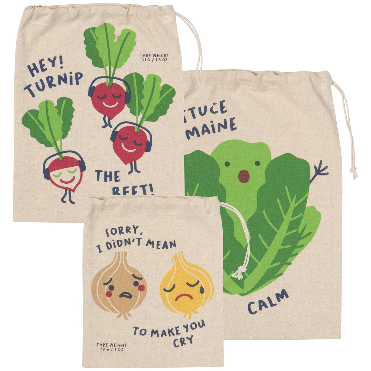 S/3 Funny Foods Produce Bags